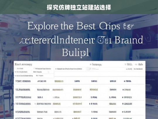 探究仿牌独立站建站选择